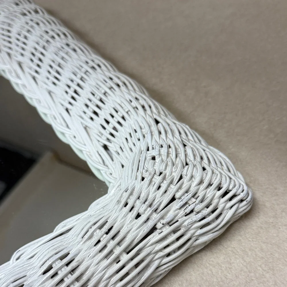 White Wicker Wall Mirror